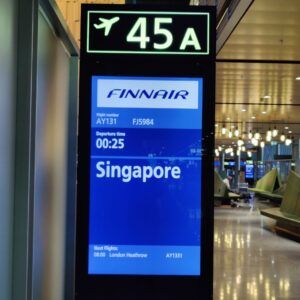 Kuva Singapore-kyltistä lentokentällä
